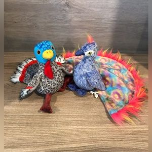 2 TY Birds Lurkey & Flashy 6 IN Plush Stuffed Toys